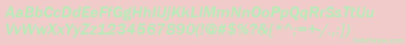 ItcFranklinGothicLtMediumItalic-fontti – vihreät fontit vaaleanpunaisella taustalla