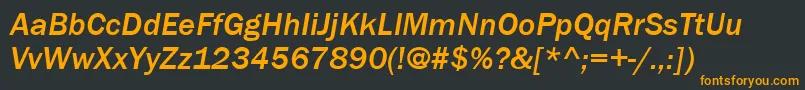 ItcFranklinGothicLtMediumItalic Font – Orange Fonts on Black Background