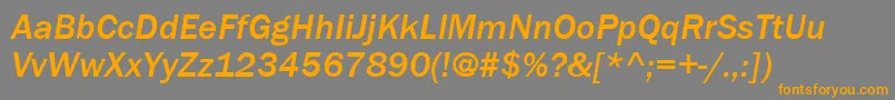 ItcFranklinGothicLtMediumItalic Font – Orange Fonts on Gray Background