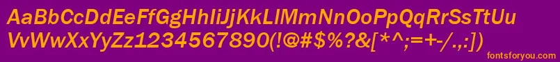 ItcFranklinGothicLtMediumItalic Font – Orange Fonts on Purple Background