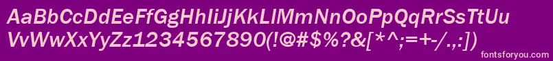ItcFranklinGothicLtMediumItalic Font – Pink Fonts on Purple Background