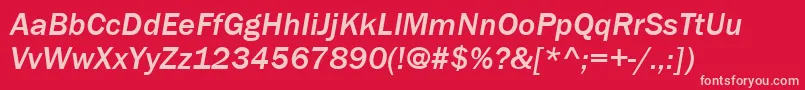 ItcFranklinGothicLtMediumItalic Font – Pink Fonts on Red Background