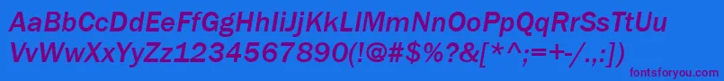 ItcFranklinGothicLtMediumItalic Font – Purple Fonts on Blue Background