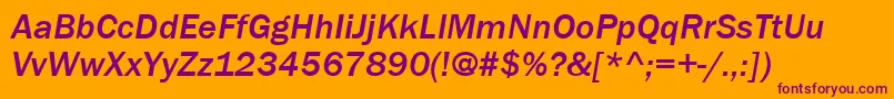 ItcFranklinGothicLtMediumItalic Font – Purple Fonts on Orange Background