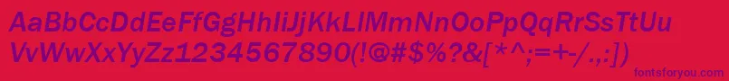 ItcFranklinGothicLtMediumItalic Font – Purple Fonts on Red Background
