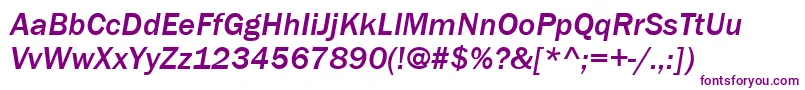 ItcFranklinGothicLtMediumItalic Font – Purple Fonts on White Background