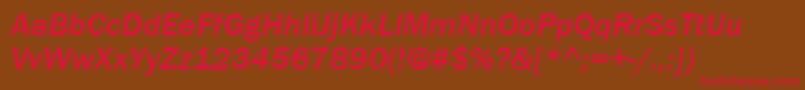 Шрифт ItcFranklinGothicLtMediumItalic – красные шрифты на коричневом фоне