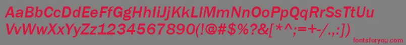 Czcionka ItcFranklinGothicLtMediumItalic – czerwone czcionki na szarym tle