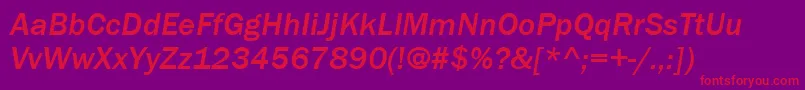 ItcFranklinGothicLtMediumItalic Font – Red Fonts on Purple Background