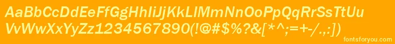 ItcFranklinGothicLtMediumItalic Font – Yellow Fonts on Orange Background