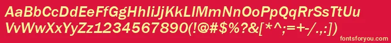フォントItcFranklinGothicLtMediumItalic – 黄色の文字、赤い背景