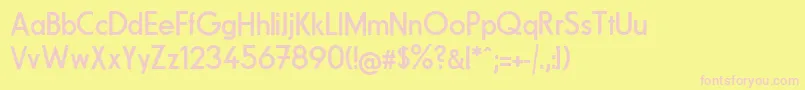 FundamentalBrigade-Schriftart – Rosa Schriften auf gelbem Hintergrund