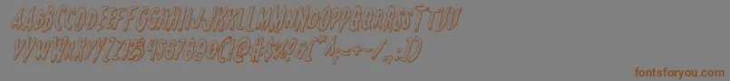 Monsterama3Dital-Schriftart – Braune Schriften auf grauem Hintergrund