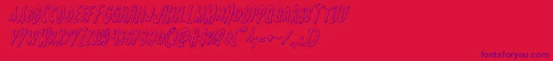 Monsterama3Dital Font – Purple Fonts on Red Background