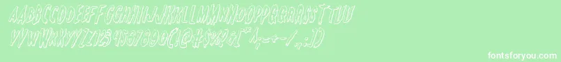 Monsterama3Dital Font – White Fonts on Green Background