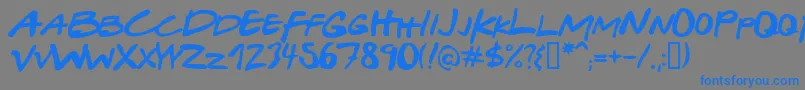 Gabrwffr Font – Blue Fonts on Gray Background