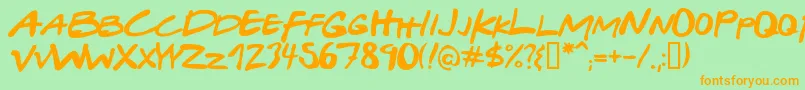 Gabrwffr Font – Orange Fonts on Green Background