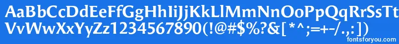 フォントAngieBold – 青い背景に白い文字