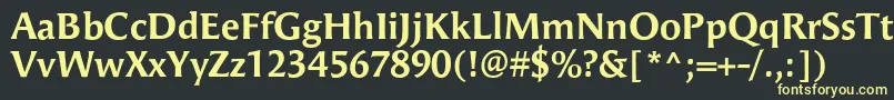 フォントAngieBold – 黒い背景に黄色の文字