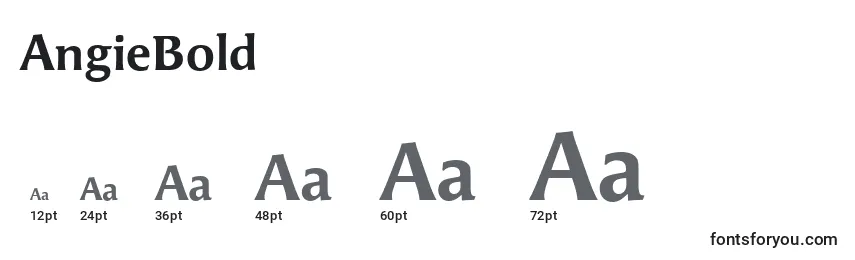 AngieBold Font Sizes