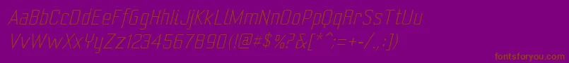 Yearlingliteoblique-fontti – ruskeat fontit violetilla taustalla