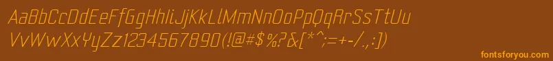 Yearlingliteoblique Font – Orange Fonts on Brown Background