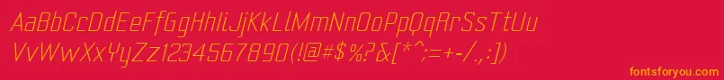 Yearlingliteoblique Font – Orange Fonts on Red Background