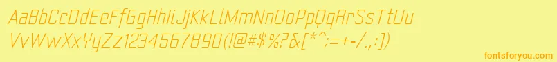Police Yearlingliteoblique – polices orange sur fond jaune