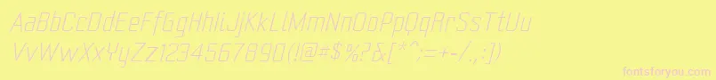 フォントYearlingliteoblique – ピンクのフォント、黄色の背景
