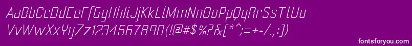 Yearlingliteoblique Font – White Fonts on Purple Background