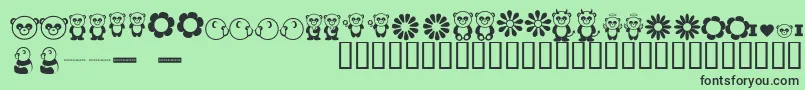 PandamoniumBv-fontti – mustat fontit vihreällä taustalla