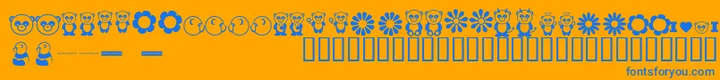PandamoniumBv Font – Blue Fonts on Orange Background