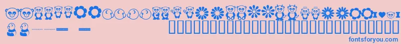 Fonte PandamoniumBv – fontes azuis em um fundo rosa