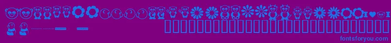 フォントPandamoniumBv – 紫色の背景に青い文字