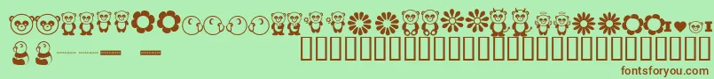 Fonte PandamoniumBv – fontes marrons em um fundo verde
