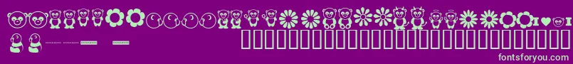 PandamoniumBv-fontti – vihreät fontit violetilla taustalla