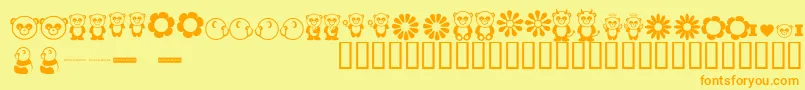 PandamoniumBv-fontti – oranssit fontit keltaisella taustalla
