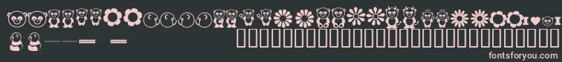 PandamoniumBv-fontti – vaaleanpunaiset fontit mustalla taustalla