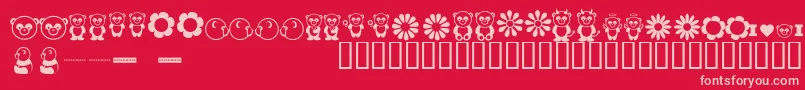 PandamoniumBv-fontti – vaaleanpunaiset fontit punaisella taustalla