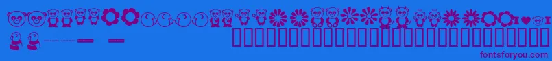 フォントPandamoniumBv – 紫色のフォント、青い背景