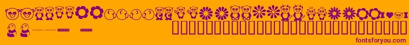 Fonte PandamoniumBv – fontes roxas em um fundo laranja