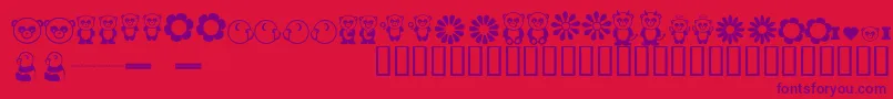 PandamoniumBv-fontti – violetit fontit punaisella taustalla