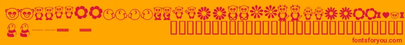 PandamoniumBv Font – Red Fonts on Orange Background