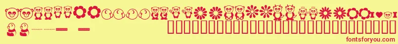 fuente PandamoniumBv – Fuentes Rojas Sobre Fondo Amarillo