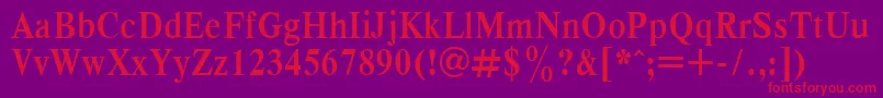 RespectNarrowBold.001.001 Font – Red Fonts on Purple Background