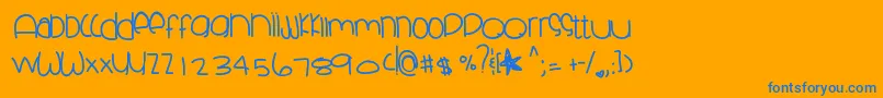 Skyblueclues Font – Blue Fonts on Orange Background