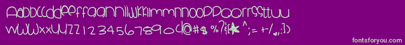 Skyblueclues Font – Green Fonts on Purple Background