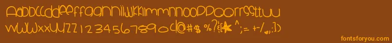 Skyblueclues Font – Orange Fonts on Brown Background