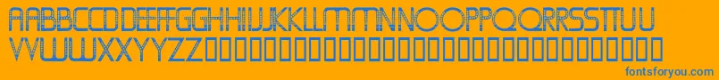 Oldfolksshuffle Font – Blue Fonts on Orange Background