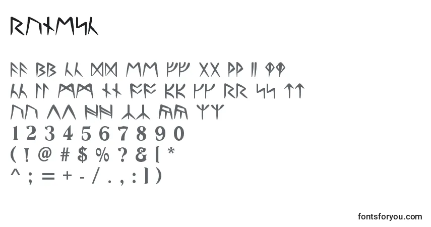 Schriftart RunesC – Alphabet, Zahlen, spezielle Symbole